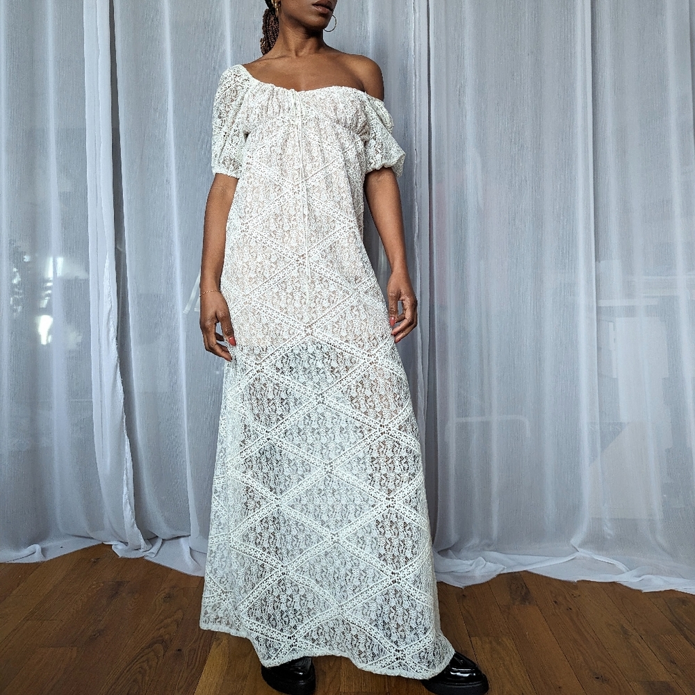 For Love & Lemons Sheer Lace Maxi Dress / Size XS